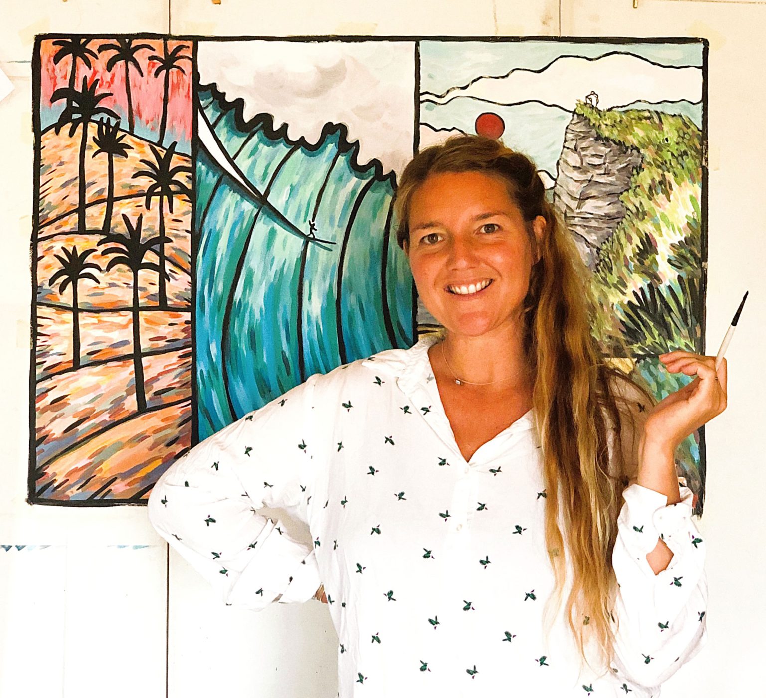 Portrait de Pauline Beugniot, artiste peintre dans le Médoc